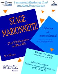 Stage marionette: création et manipulation!. Du 21 au 22 décembre 2016 à Rennes. Ille-et-Vilaine.  10H00